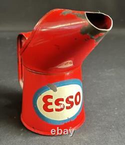 Esso Vintage Half Pint Oil Can Pourer Garage Petrol Advertising Measure Display