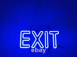 Exit Neon Lamp Sign 14x8 Bar Lighting Garage Cave Store Artwork Wall Glass