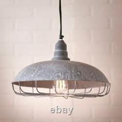 Farmhouse Supply Store Hanging Light in Weathered Zinc