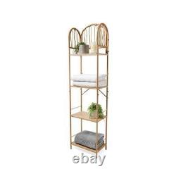 Faux Rattan 4 Tier Unit, Ideal to store bathroom accessories and towels