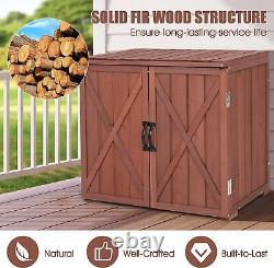 Fir Wood Garden Shed Outdoor Storage Tools Utility Store Box Yard, Patio, Garage