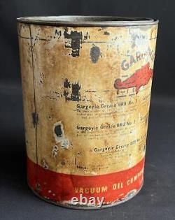 GARGOYLE VACUUM MOBIL OIL GREASE TIN No3 VINTAGE PETROL GARAGE ADVERTISING CAN