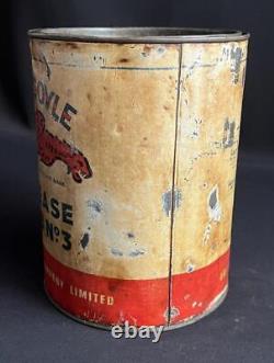 GARGOYLE VACUUM MOBIL OIL GREASE TIN No3 VINTAGE PETROL GARAGE ADVERTISING CAN