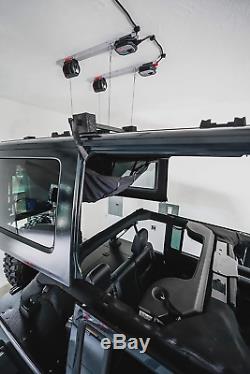 Garage Smart's Jeep Hard Top Hoist. Lift, lower, and store your Jeep Wrangler's