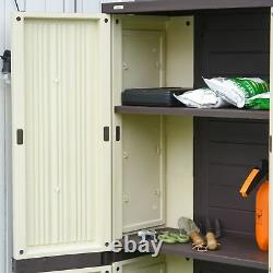 Garden Cabinet Shed Double Door Outdoor Storage Tool Garage Backyard Patio Store