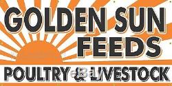 Golden Sun Feeds Old Feed Store Sign Remake Printed Banner Barn Garage Art 4 X 8