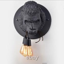 Gorilla Statue Wall Lamp Bed Room Light Retro Modern LED ORANGUTAN Animal Deco