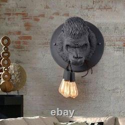Gorilla Statue Wall Lamp Bed Room Light Retro Modern LED ORANGUTAN Animal Deco