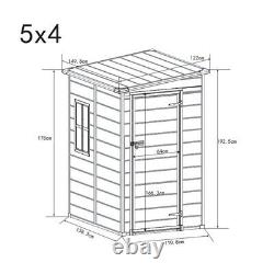 Grey Plastic Outdoor Garden Storage Shed +Lockable Door Tool Log Store Container