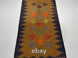 Handmade Afghan Antique Geometric Tribal Bohemian Wool Bedroom Office Kilim Rug