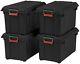 Iris 82 Quart Weathertight Storage Box, Store-it-all Utility Tote, 2 Pack! Black