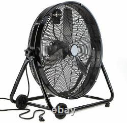 Industrial 24 Inch High Velocity Floor Fan Rolling Drum Shop Garage Fan Wheel
