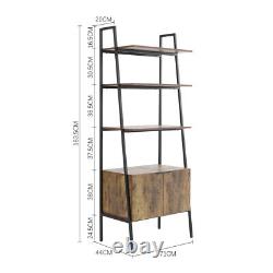 Industrial Metal Frame Wooden Bookcase Storage Cabinet Display Rack with3 Shelves