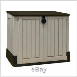 Keter Store It Out Midi 845L Outdoor Plastic Garden Storage shed Box Beige/brown
