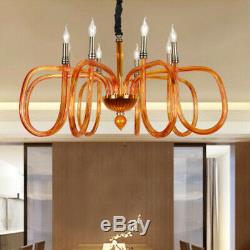 LED European Brown Glass Chandelier Clothing Store Banquet Hall Ceiling Lamp