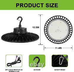 LED High Bay Light 150W Dimmable UFO Commercial Lighting Fixture 5000K Plug-In E