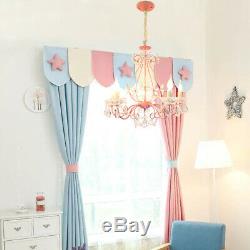 LED Pink Crystal Chandelier Child Room Ceiling Lamp Store Pendnat Light Fixtures