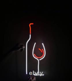 LED Wine Bar Neon Sign Light Wall Glass Store Garage Display Cocktails Beer