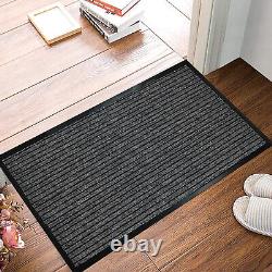 Large Heavy Duty Non Slip Rubber Back Door Mat Barrier Hallway Kitchen Floor Rug