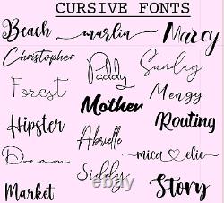 Large Small CUSTOM Text Vinyl Decal Sticker Wall Car Personalized Cursive Print