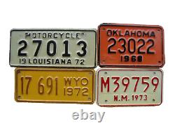 Lot of 4 Motorcycle License Plates for Shop, Garage, Bar, Store or Man Cave