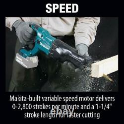 Makita Reciprocating Saw 18-Volt Lithium-Ion Cordless Blades Variable Speed