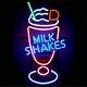 Milk Shakes Store Neon Lamp Sign 20x16 Bar Light Garage Windows Cave Display