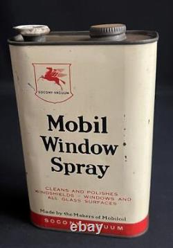 Mobil Socony Pegasus Vintage Window Spray Vacuum Petrol Garage Advertising Tin