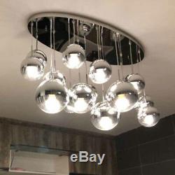 Modern Cafe Store Glass Plated Round Chandeliers Pendant Lighting Lamp Fixtures