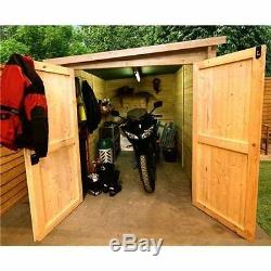 Motorbike Store Wooden Garage Outdoor Motorcycle Storage Shed Bike Workshop Door