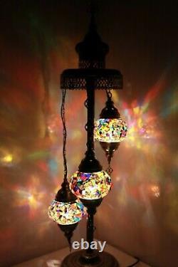 New 1/3/5/7 Glass Turkish Moroccan Style Glass Floor/Table Lamp UK Certified