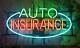 New Auto Insurance Store Neon Lamp Sign 20x14 Light Real Glass Garage Pub