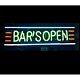 New Bar's Open Store Neon Lamp Sign 20x8 Light Real Glass Garage Bar Pub