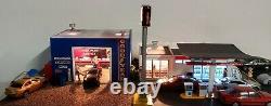 New Built Ho Train Gas Station Convenience Store With Auto Shop Garage Lighted