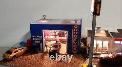 New Built Ho Train Gas Station Convenience Store With Auto Shop Garage Lighted