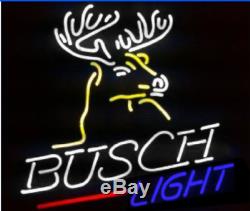 New Busch Light Deer Bar Neon Sign 17x14 Beer Lamp Glass Store Garage Display