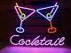 New Cocktail Martini Bar Neon Sign 17x14 Beer Light Glass Store Garage Display