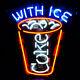 New Coke With Ice Drink Neon Sign 17x11 Beer Light Glass Store Garage Display