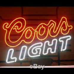 New Coors Light Bar Neon Sign 17x12 Beer Lamps Glass Store Garage Display