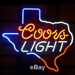 New Coors Light Texas Neon Sign 17x14 Beer Lamps Glass Store Garage Display