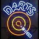 New Darts Dartboard Bar Neon Sign 17x14 Beer Light Glass Store Garage Display