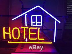 New HOTEL Motel Lodge Neon Sign 17x14 Beer Light Glass Store Garage Display