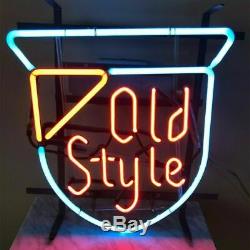 New Old Style Lamp Neon Sign 17x14 Beer Light Glass Store Garage Display
