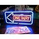 New One Way Arrow Left Neon Lamp Sign 20x16 Light Glass Garage Bar Pub Store