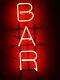 New Red Bar Store Open Neon Lamp Sign 17x6 Light Real Glass Garage Pub Shop