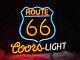 New Route 66 Coors Light Neon Sign 17x14 Beer Light Glass Store Garage Display