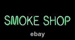 New Smoke Shop Neon Lamp Sign 20x8 Light Glass Garage Bar Pub Store Decor