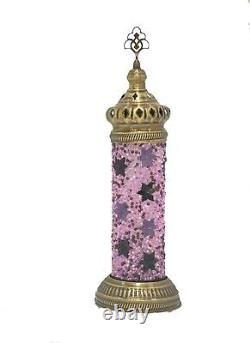 New Turkish Moroccan Mosaic Lamp Tiffany Glass Desk Table Lamp with Free Bulb