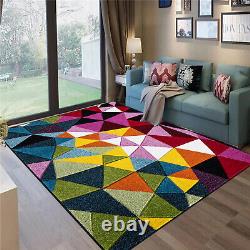 Non Slip Moder Hand Carved Multi Color Rugs Living Room Bedroom Carpet Floor Mat