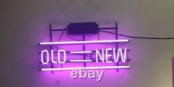 Old=New Neon Lamp Sign 14x8 Bar Lighting Garage Cave Bar Artwork Store Decor